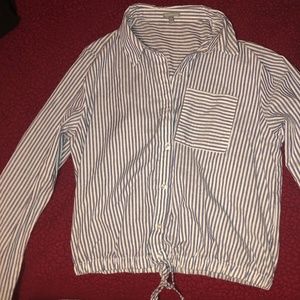 Charlotte Russe Blue and White Pinstripe Top